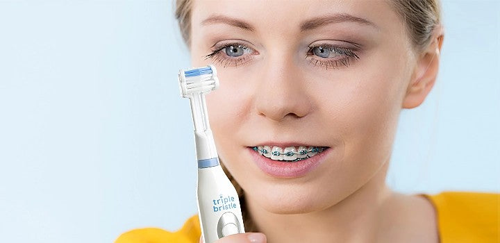 Best Toothbrush for People with Braces - Triple Bristle Electric Toothbrush